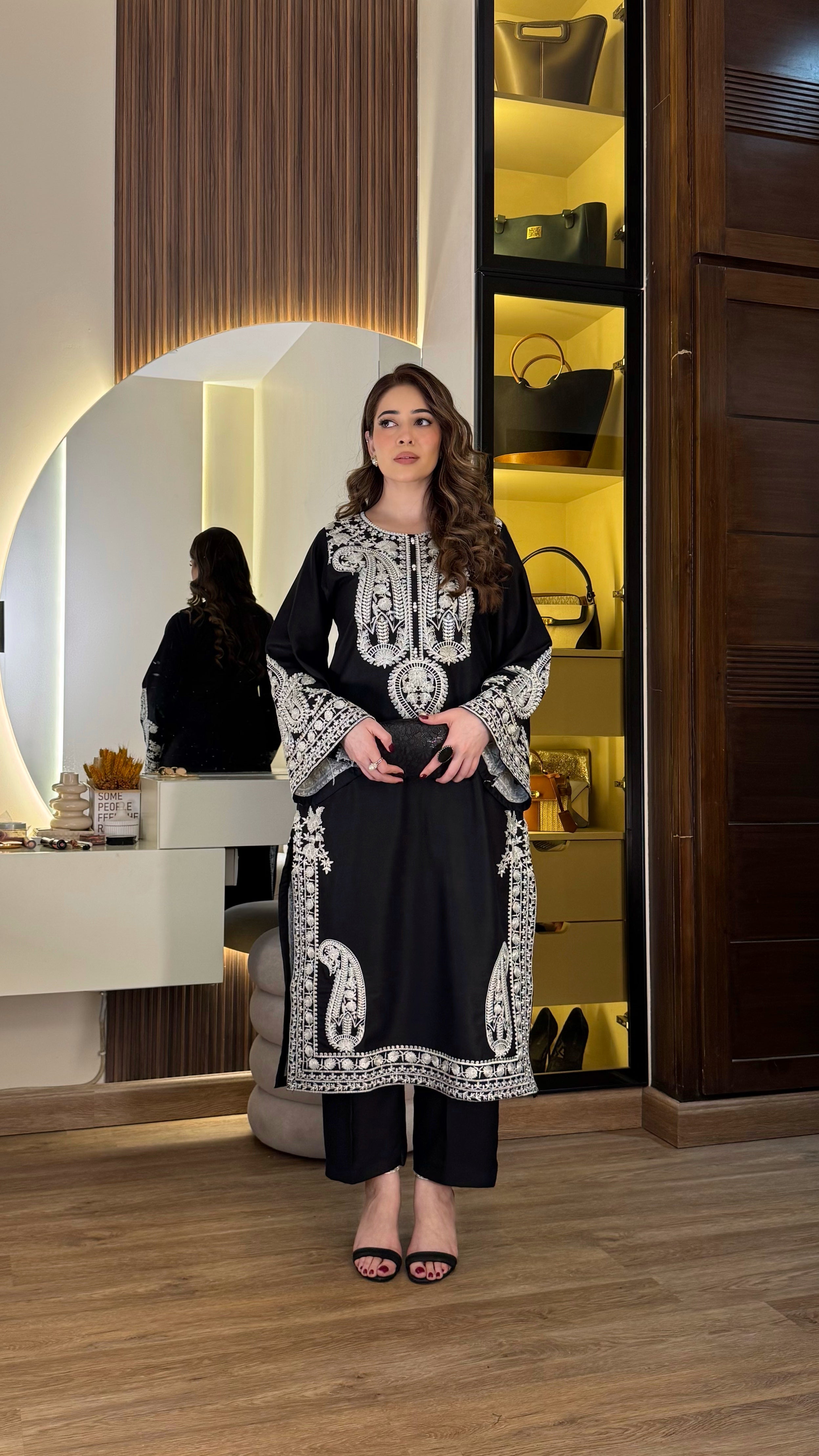 Aafreen Embroidered 3pc - Black